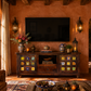 HANDCRAFTED CERAMIC TILE SOLID WOOD SIDEBOARD