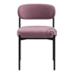 PREMIUM MAUVE VELVET DINING CHAIR WITH CURVED BACKREST & BLACK METAL FRAME