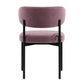 PREMIUM MAUVE VELVET DINING CHAIR WITH CURVED BACKREST & BLACK METAL FRAME