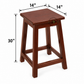 RIVEN SQUARE SOLID WOOD BAR STOOL