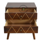 MODERN GEOMETRIC SOLID WOOD 2 DRAWER BEDSIDE TABLE