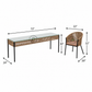 RATTAN GLASS DINING TABLE & CHAIR SET