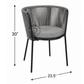 PREMIUM GREY ROPE WOVEN ARMCHAIR WITH ROUND CUSHIONED SEAT