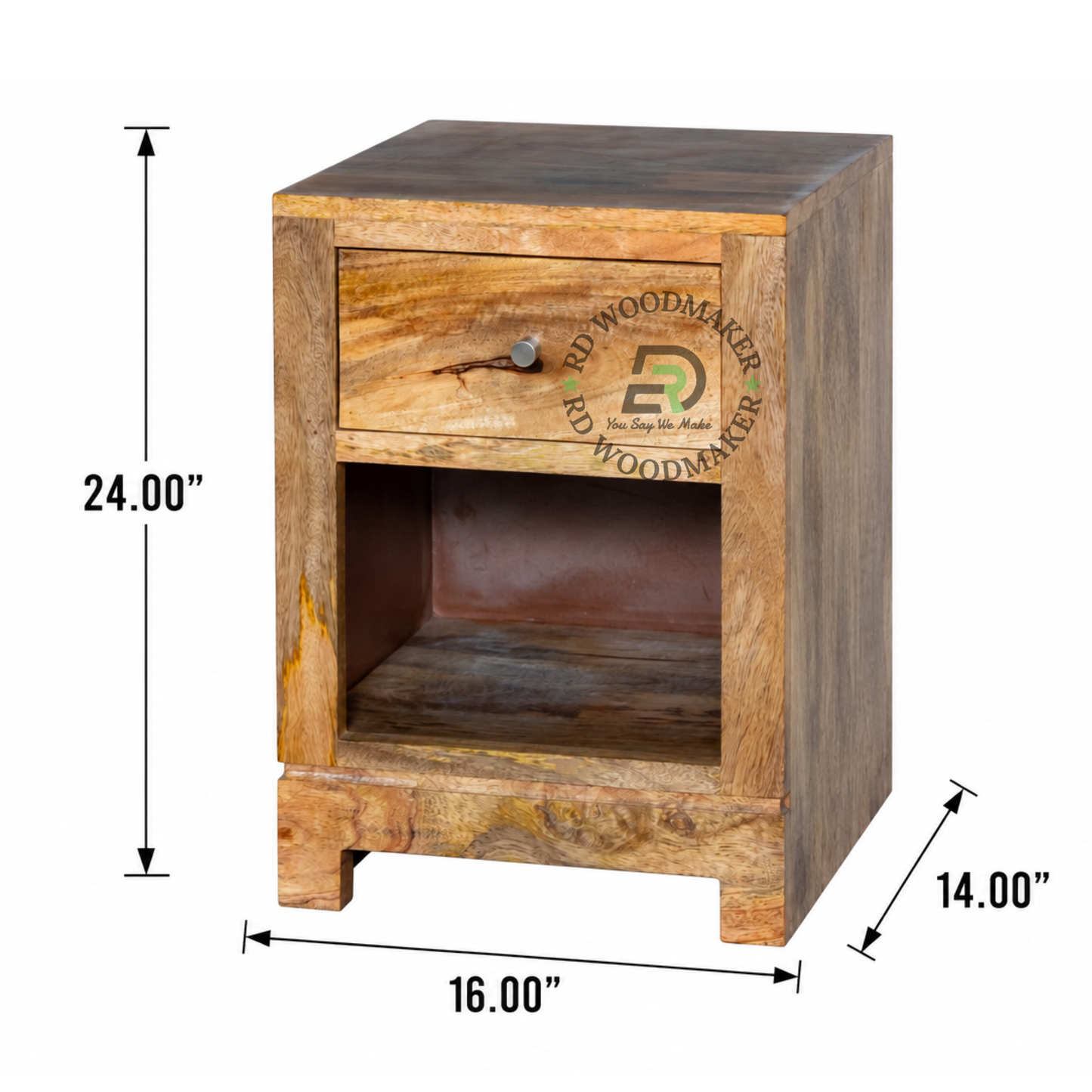 MINIMALIST SOLID WOOD BEDSIDE TABLE WITH DRAWER