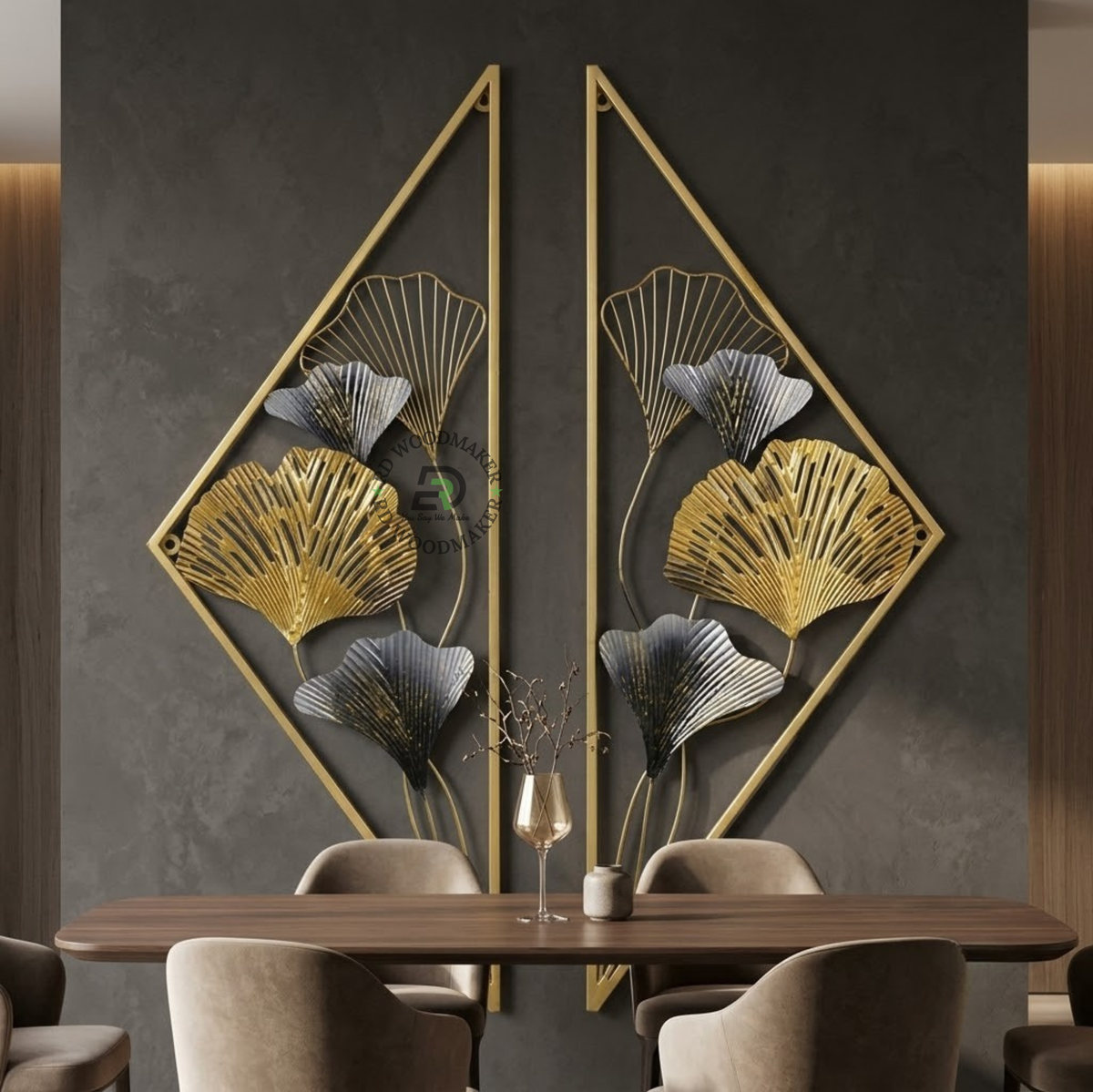 VISTA GINKGO DIAMOND WALL ART SET