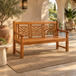 VAREN LATTICE BACK SOLID WOOD BENCH WITH ARMRESTS
