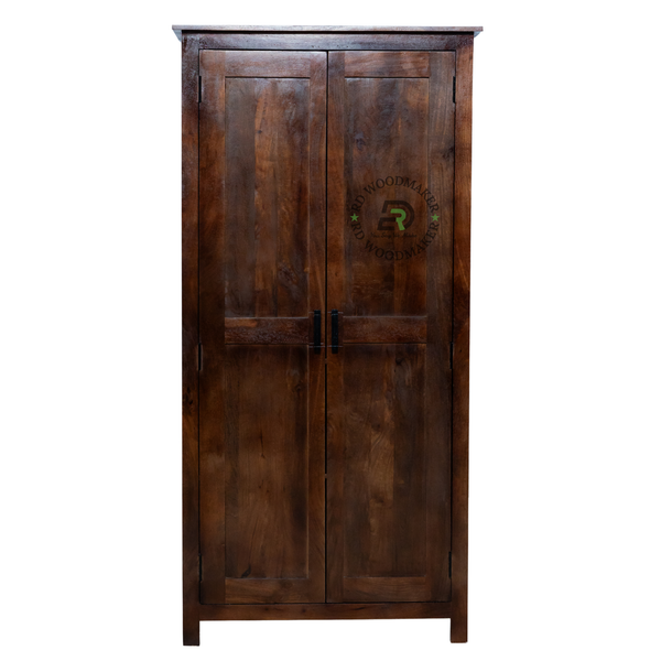 HERITAGE SOLID WOOD 2 DOOR WARDROBE IN WALNUT FINISH