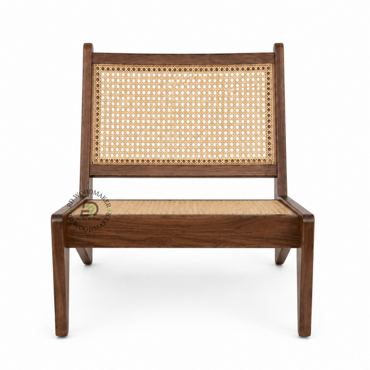 PREMIUM LOW HEIGHT SOLID WOOD & CANE LOUNGE CHAIR