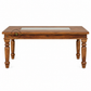 REGENT GLASS INLAY SOLID WOOD TABLE