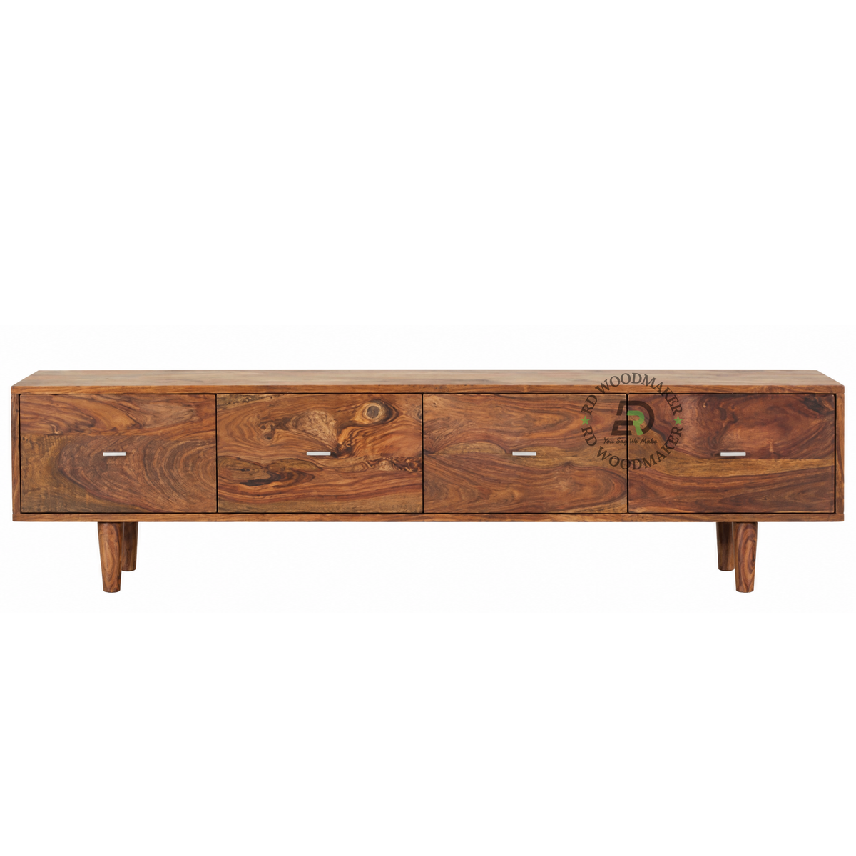 ELDON FOUR-COMPARTMENT SOLID WOOD TV CONSOLE