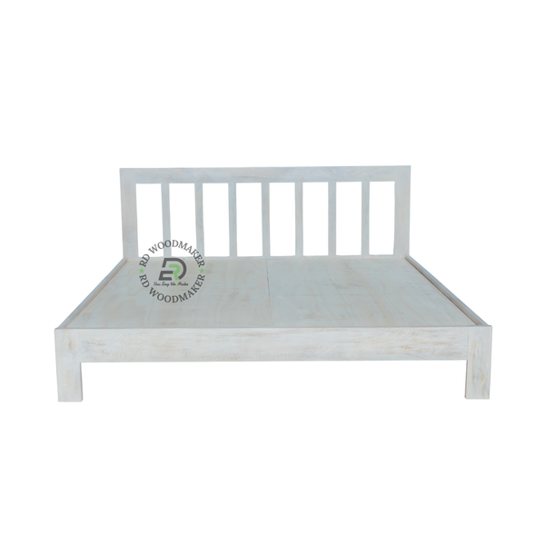 MODERN SLATTED SOLID WOOD BED