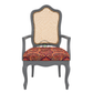 PREMIUM CLASSIC CANE BACK ARMCHAIR WITH PRINTED UPHOLSTERED SEAT