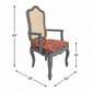 PREMIUM CLASSIC CANE BACK ARMCHAIR WITH PRINTED UPHOLSTERED SEAT
