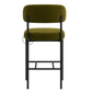 PREMIUM OLIVE GREEN VELVET COUNTER CHAIR WITH BLACK METAL FRAME