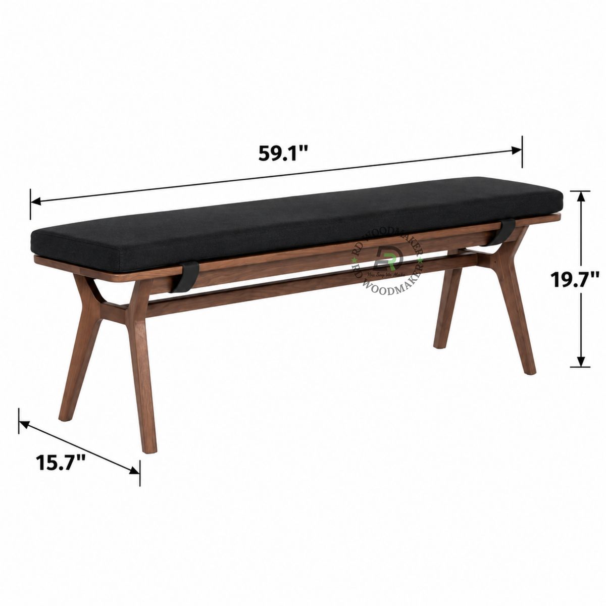 KAEL UPHOLSTERED SOLID WOOD DINING BENCH