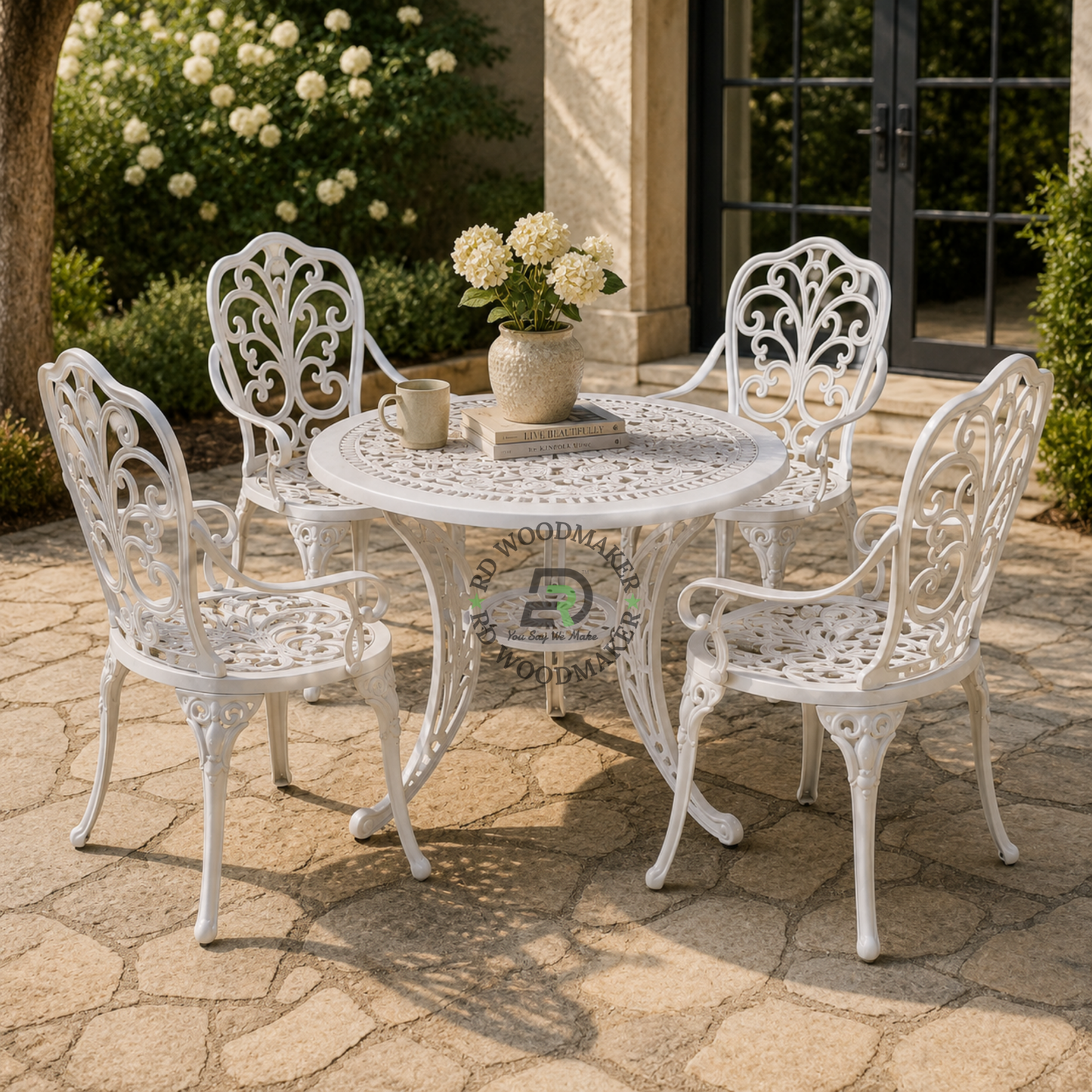 IVORY SCROLLWORK ROUND PATIO SET