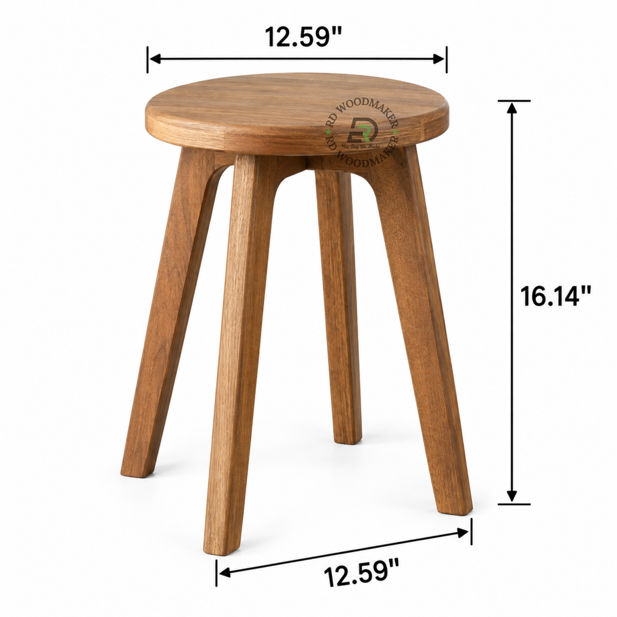SOREN ROUND SOLID WOOD LOW STOOL