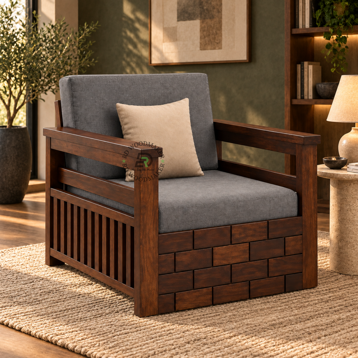 MASON SOLID WOOD SINGLE SOFA CHAIR