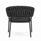 PREMIUM CHARCOAL ROPE WRAPPED ARMCHAIR WITH CUSHIONED SEAT