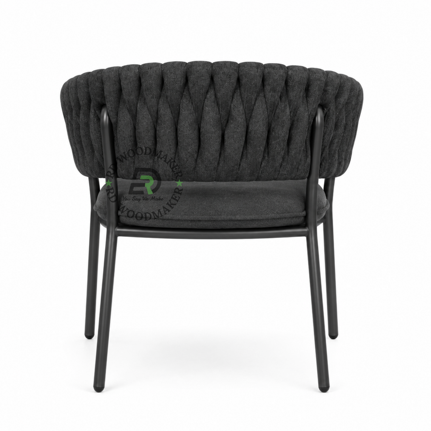 PREMIUM CHARCOAL ROPE WRAPPED ARMCHAIR WITH CUSHIONED SEAT
