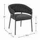 PREMIUM CHARCOAL ROPE WRAPPED ARMCHAIR WITH CUSHIONED SEAT