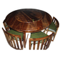 ROUND NESTING WOODEN DINING SET WITH LAZY SUSAN