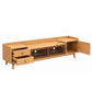 CELINE EXTRA-WIDE SOLID WOOD TV UNIT WITH GLASS MEDIA CABINETS