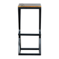 PREMIUM GEOMETRIC BLACK METAL BAR STOOL WITH SQUARE WOODEN SEAT