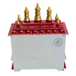 PREMIUM SMALL IVORY & RED WOODEN HOME TEMPLE WITH OPEN SHRINE & DOUBLE DRAWERS