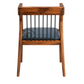 PREMIUM SOLID WOOD ARMCHAIR WITH METAL SPINDLE BACK & GREY CUSHION