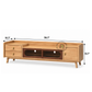 CELINE EXTRA-WIDE SOLID WOOD TV UNIT WITH GLASS MEDIA CABINETS
