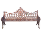 ROYAL PEACOCK FLORAL CAST METAL GARDEN BENCH IN ANTIQUE COPPER FINISH