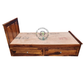 PREMIUM SINGLE WOODEN STORAGE BED WITH SIDE DRAWERS