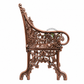 ROYAL PEACOCK FLORAL CAST METAL GARDEN BENCH IN ANTIQUE COPPER FINISH