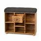 SOLID WOOD STORAGE SHOE BENCH WITH CUSHION SEAT