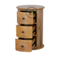ROUND SOLID WOOD 3-DRAWER CABINET