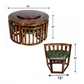 ROUND NESTING WOODEN DINING SET WITH LAZY SUSAN