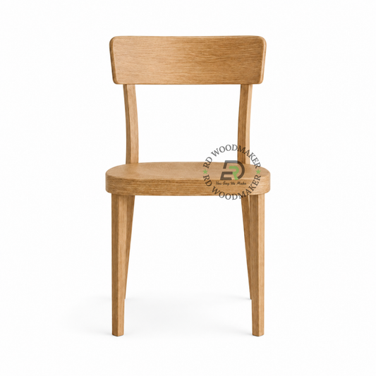 PREMIUM MINIMAL SOLID WOOD DINING CHAIR WITH NATURAL FINISH