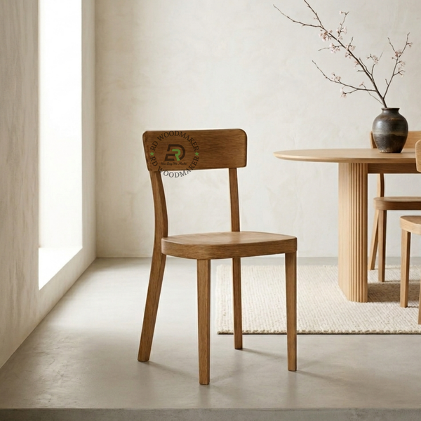 PREMIUM MINIMAL SOLID WOOD DINING CHAIR WITH NATURAL FINISH