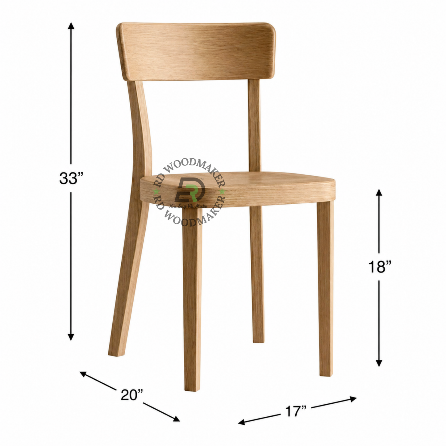 PREMIUM MINIMAL SOLID WOOD DINING CHAIR WITH NATURAL FINISH