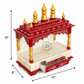 PREMIUM SMALL IVORY & RED WOODEN HOME TEMPLE WITH OPEN SHRINE & DOUBLE DRAWERS