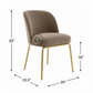 PREMIUM TAUPE UPHOLSTERED DINING CHAIR WITH GOLD METAL LEGS