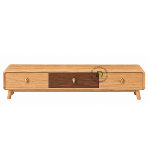 ALORA ROUNDED THREE-DRAWER SOLID WOOD TV UNIT