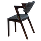 PREMIUM DARK WOOD ARMCHAIR WITH CHARCOAL UPHOLSTERED SEAT & BACKREST