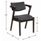 PREMIUM DARK WOOD ARMCHAIR WITH CHARCOAL UPHOLSTERED SEAT & BACKREST