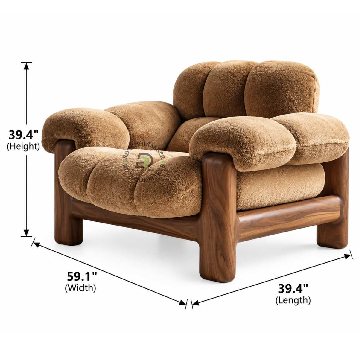 MILO PLUSH SOLID WOOD SINGLE SOFA CHAIR