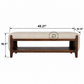 VELORA UPHOLSTERED SOLID WOOD BENCH WITH OPEN STORAGE SHELF