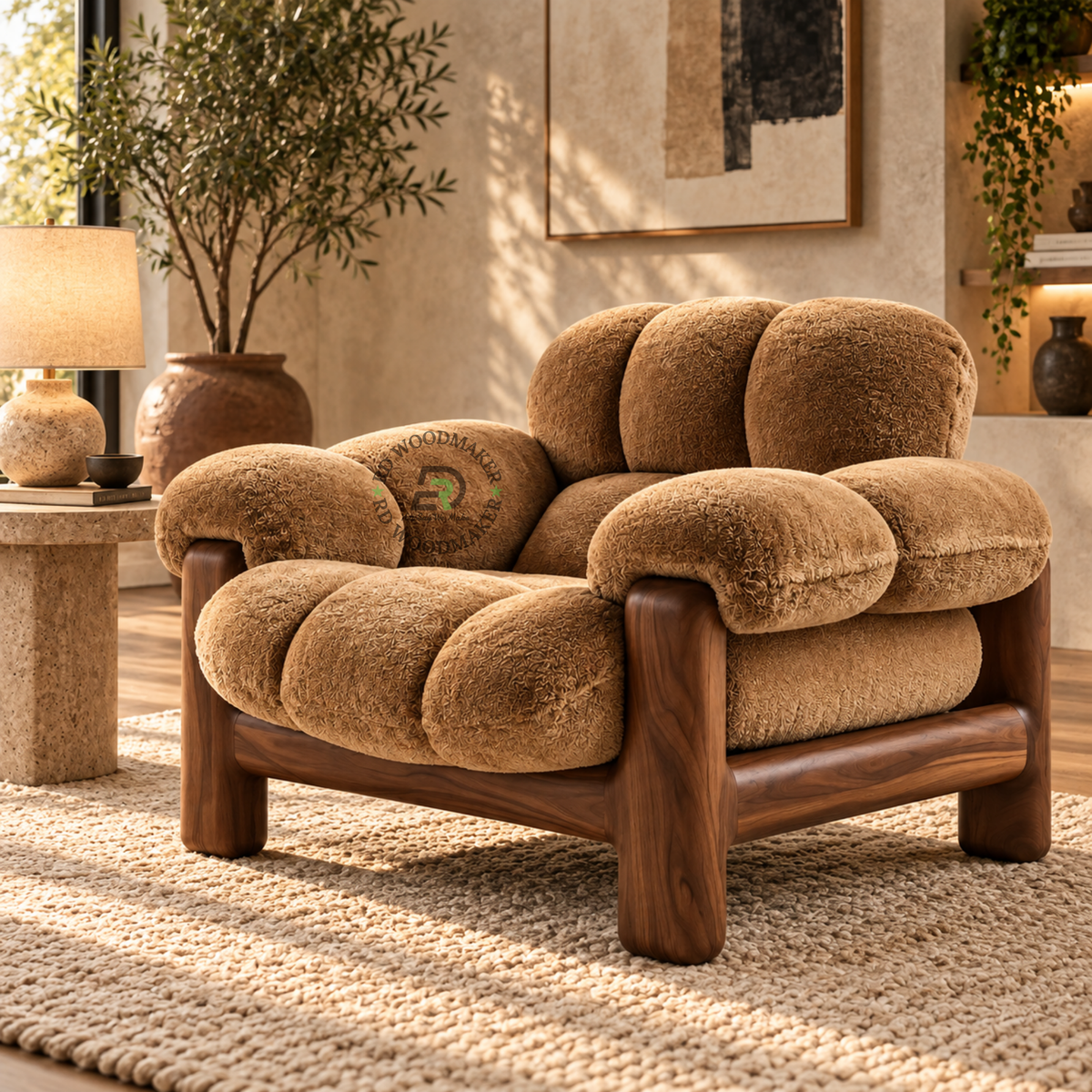 MILO PLUSH SOLID WOOD SINGLE SOFA CHAIR