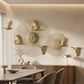 SERENITY GOLDEN CRANE SUNBURST WALL ART