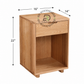 MODERN SOLID WOOD OPEN SHELF 1 DRAWER BEDSIDE TABLE